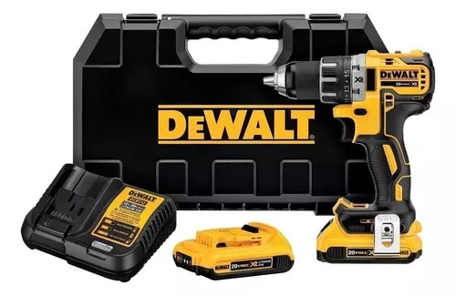 Kit Furadeira e Parafusadeira sem Fio Dewalt Modelo ‎DCD796D2 Furadeira de Impacto 13mm com Maleta de Transporte 2 Baterias 1 Carregador Bivolt