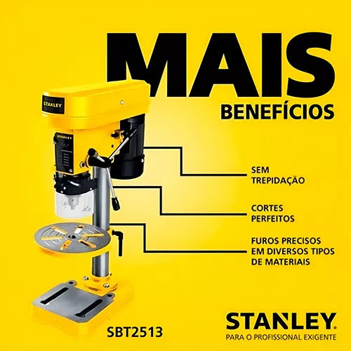 Furadeira De Bancada Elétrica 1/2 1/3hp Sbt2513 Stanley